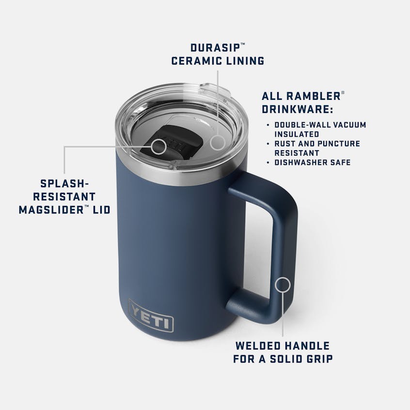 Yeti Ceramic Lined Rambler 24oz Mug with MagSlider Lid