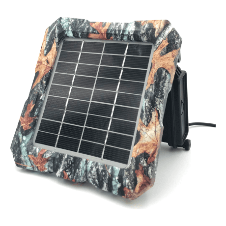 Solar panel with camouflage design on a white background