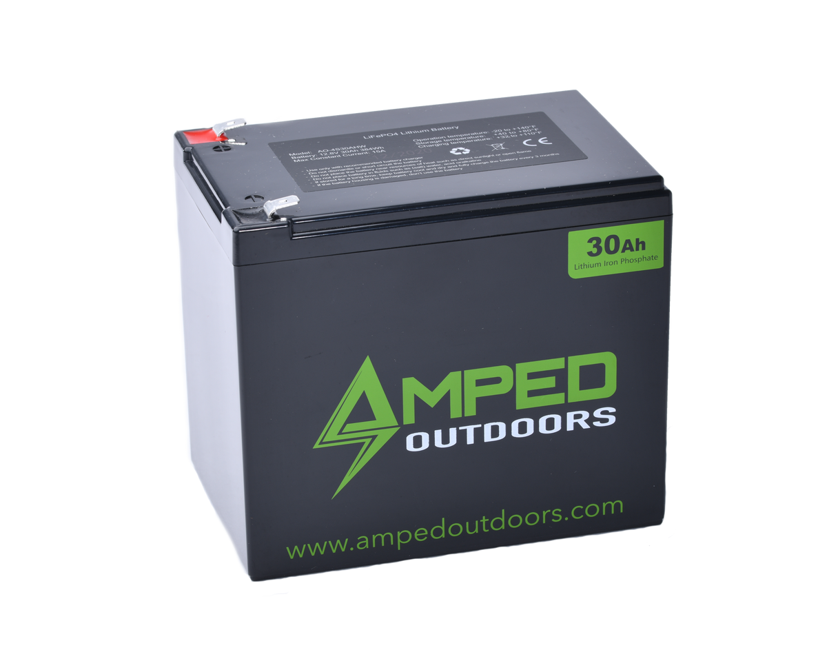 Amped Outdoors 12V 30AH Lithium Battery (With Charger)