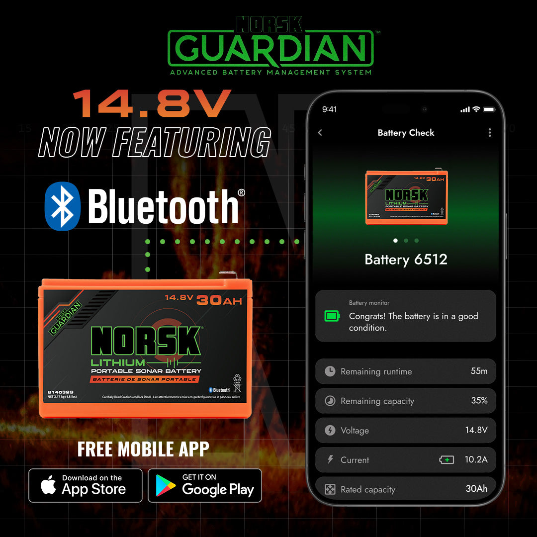 Norsk 14.8V 30AH Lithium-Ion Bluetooth Battery (With Charger)