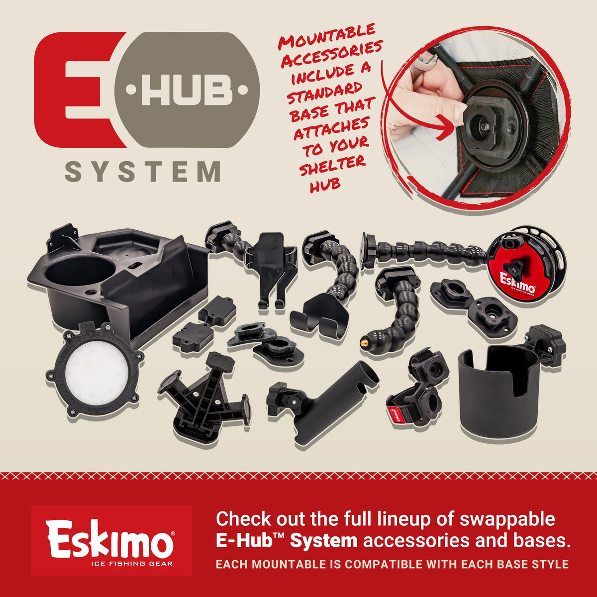 eskimo ice fishing tent accessories Eskimo E-Hub Rod Holder