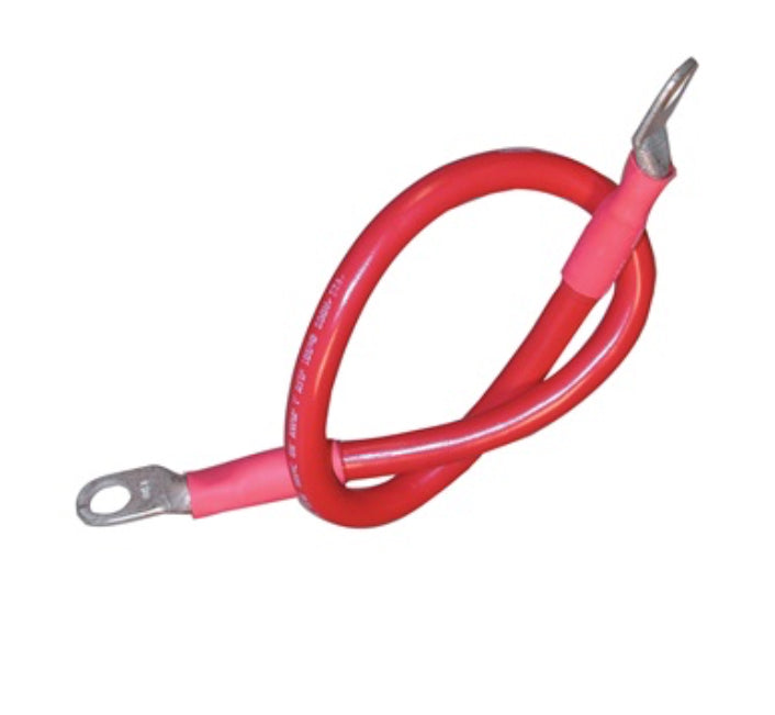 Battery Cable Assembly, 4 AWG Wire, 3/8&quot; Stud, Red or Black 18”