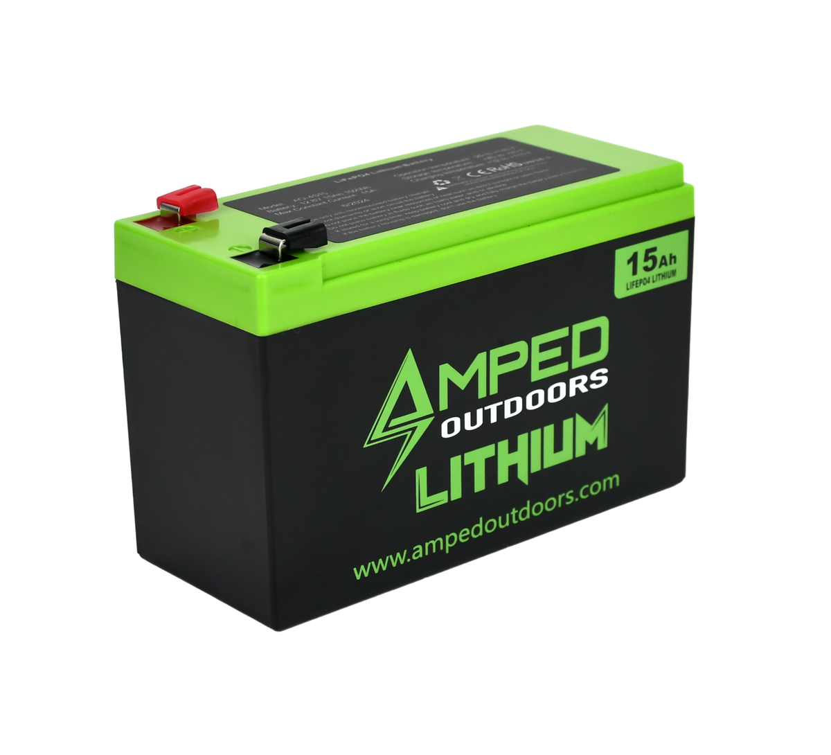 Amped Outdoors 12V 15Ah Lithium Battery (With Charger)