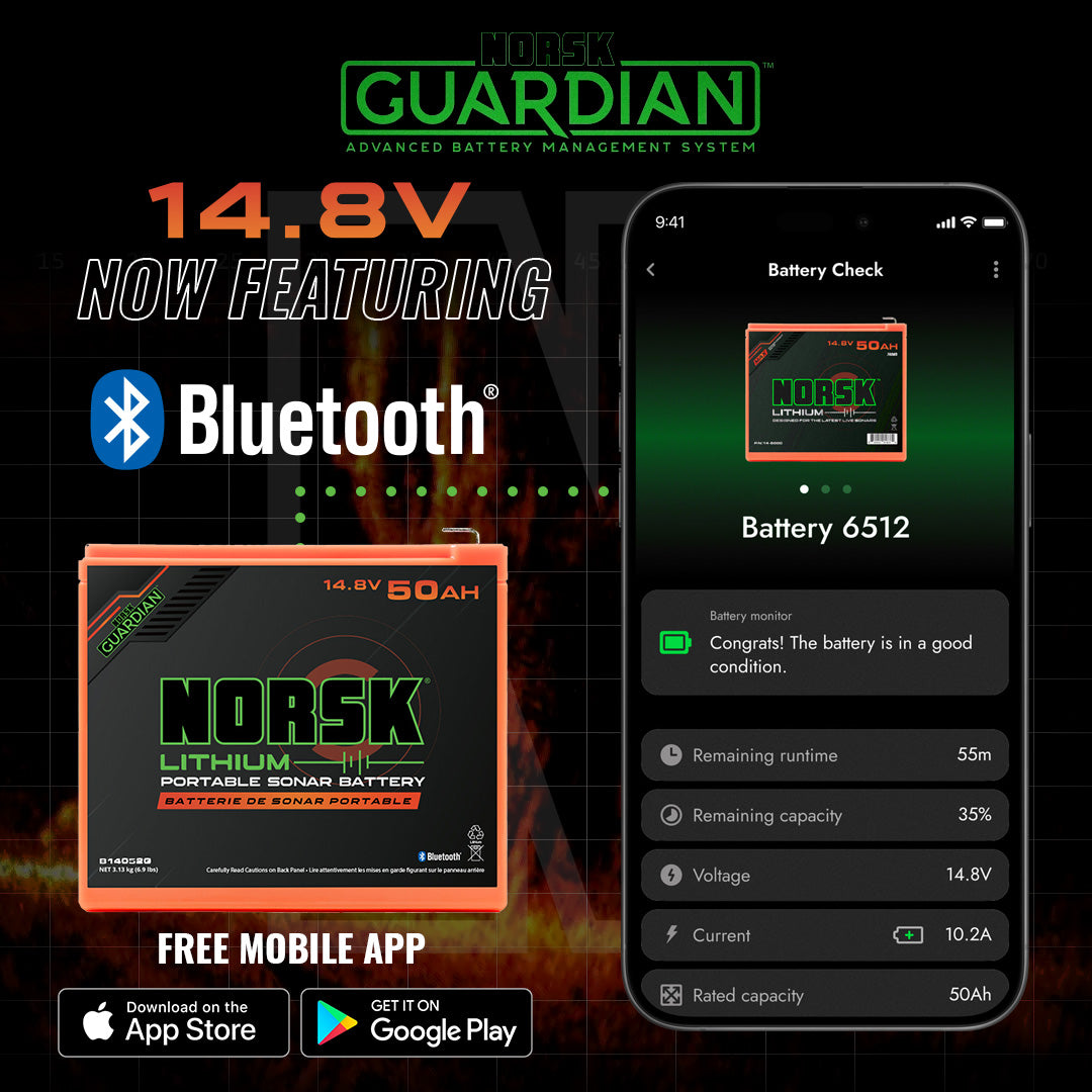 Norsk 14.8V 50AH Lithium-Ion Bluetooth Battery (With Charger)