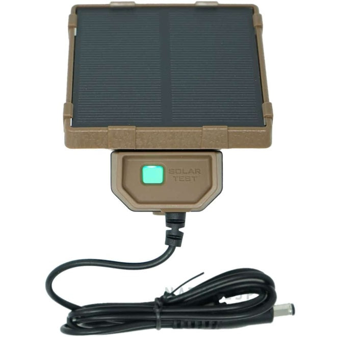 Solar panel with power cord on a white background