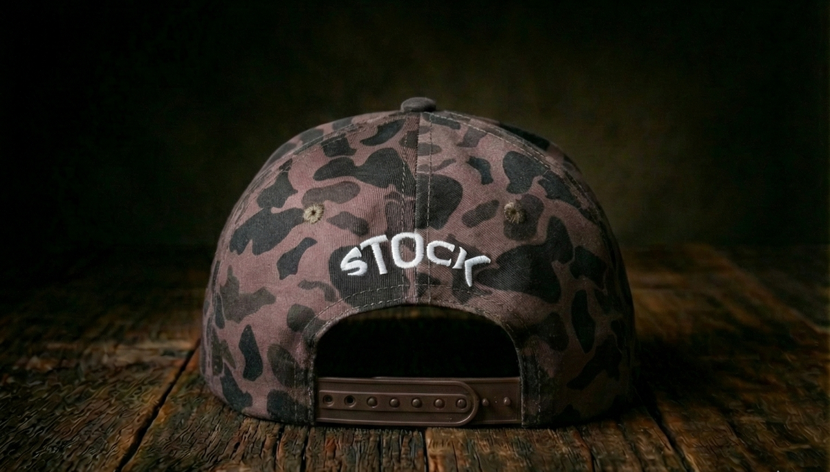 Stock Fishing Gear Duck Camo Walleye Rope Hat