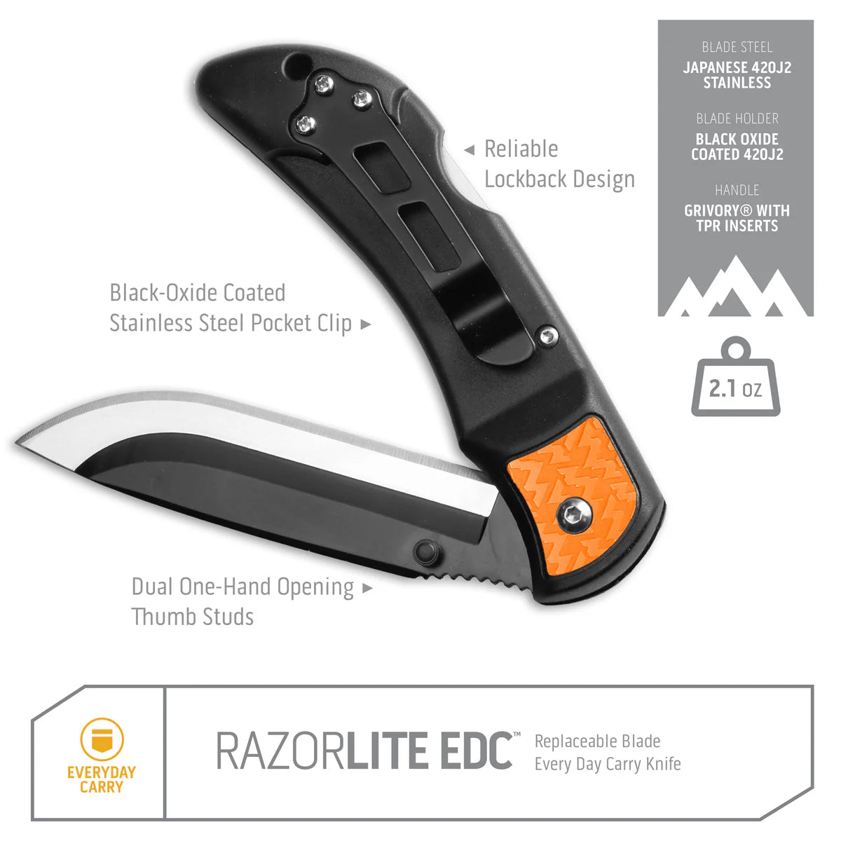 Outdoor Edge Razor EDC Lite Carry Knife