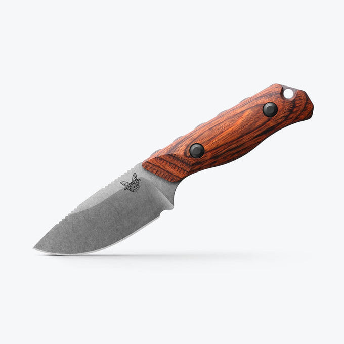 Knife with a wooden handle on a white background