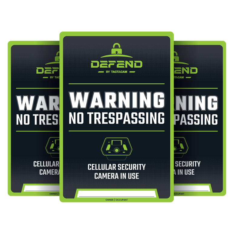 Tactacam Defend No Trespassing Signs