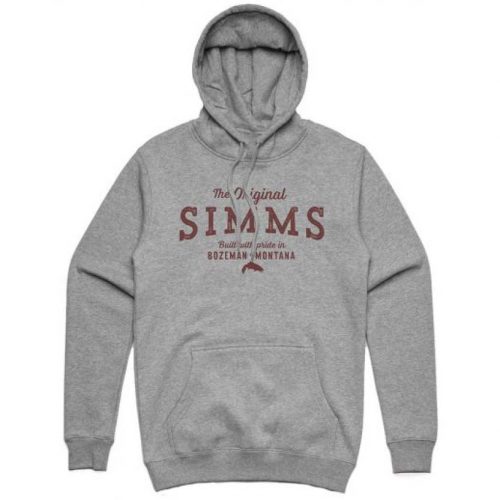 Simms Lager Script Hoodie - Charcoal Heather - Size Large - NOW ON SALE 