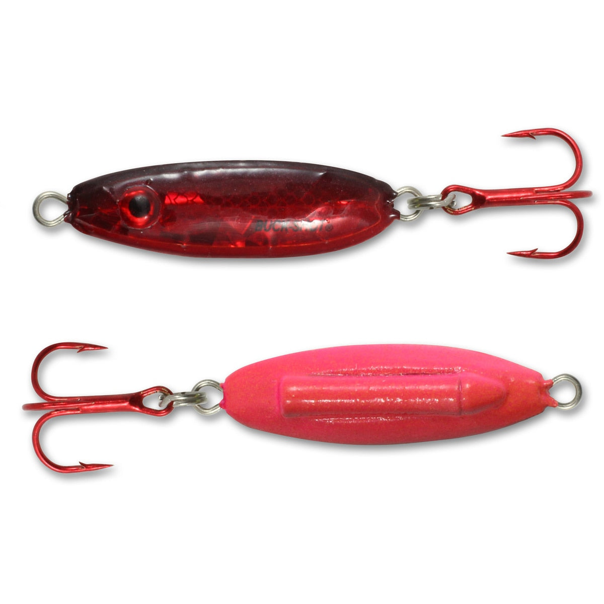 buckshot ice fishing lures Northland Buck-Shot Rattle Spoon 3-Pack Image patterns and four optically brightened UV finishes NORTHLAND TACKLE Buck-Shot Rattle Spoon