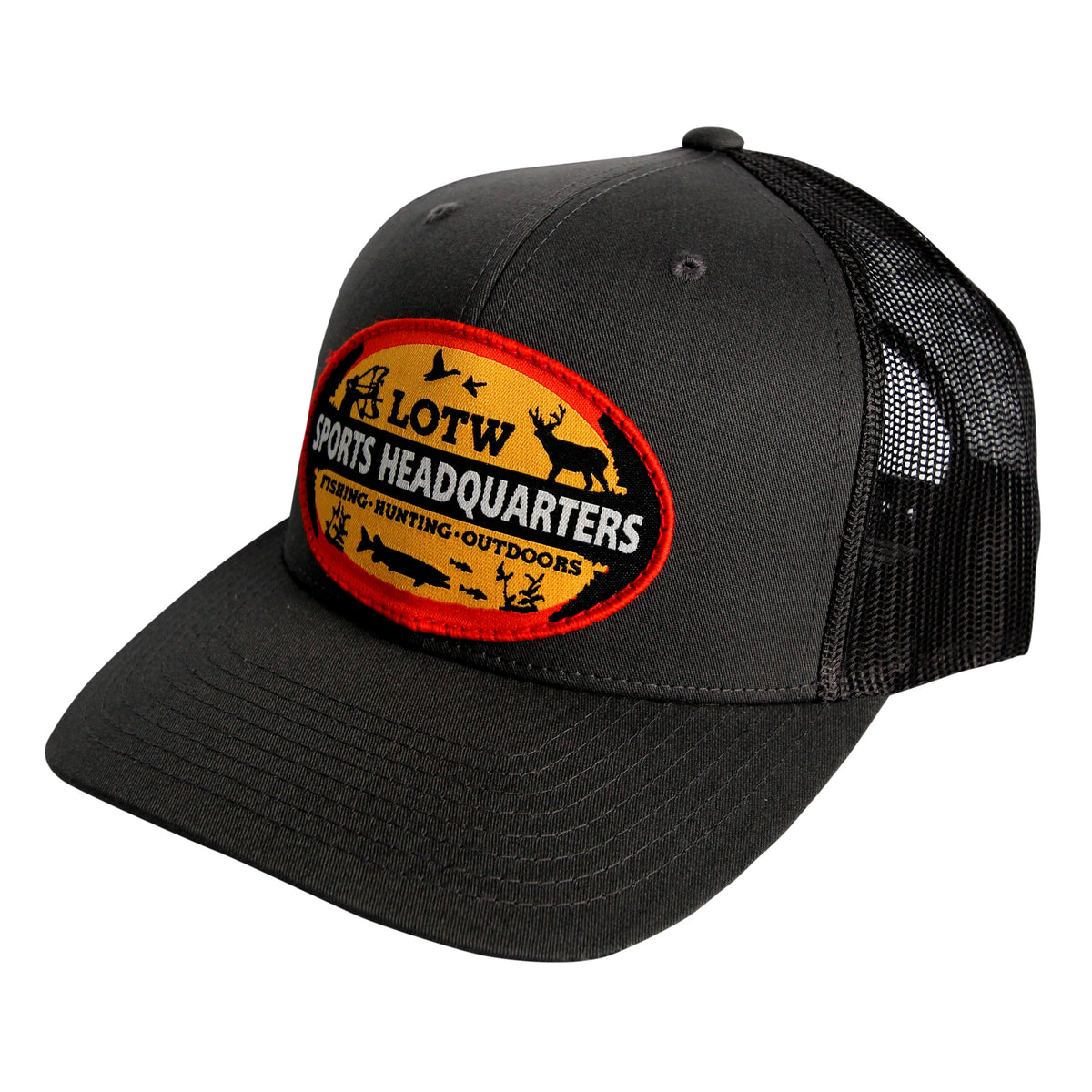 LOTW Sports Headquarters Retro Snapback Trucker Hats - Charcoal