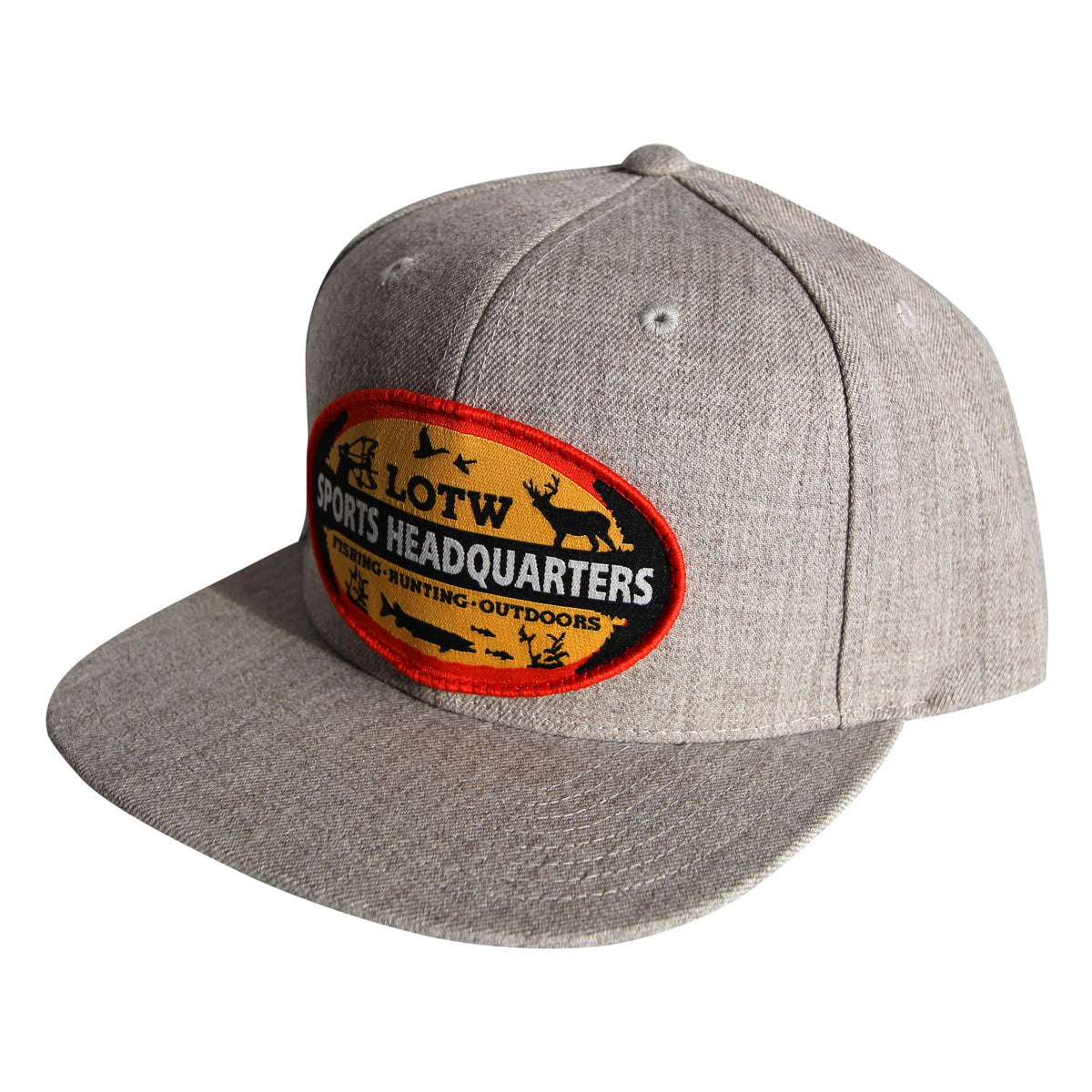 LOTW Sports Headquarters Classic Flat Visor Snapback Hats - Grey