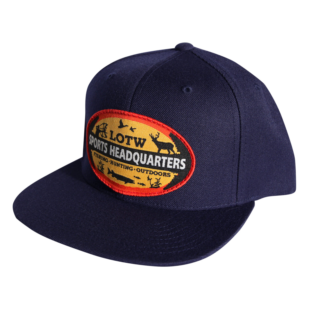 LOTW Sports Headquarters Classic Flat Visor Snapback Hats - Navy