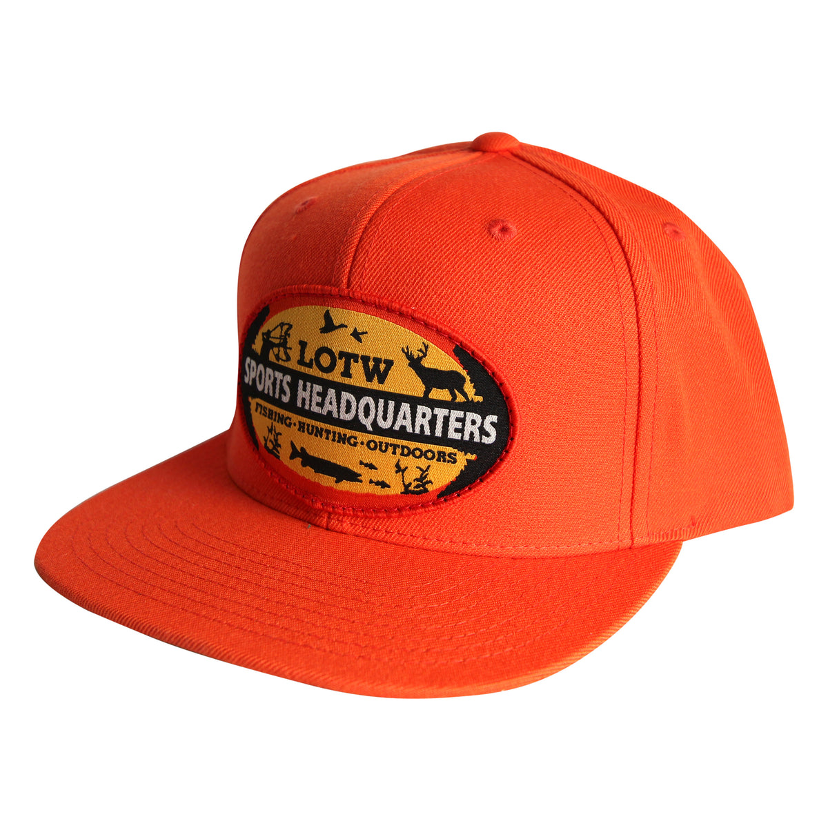 LOTW Sports Headquarters Classic Flat Visor Snapback Hats - Orange