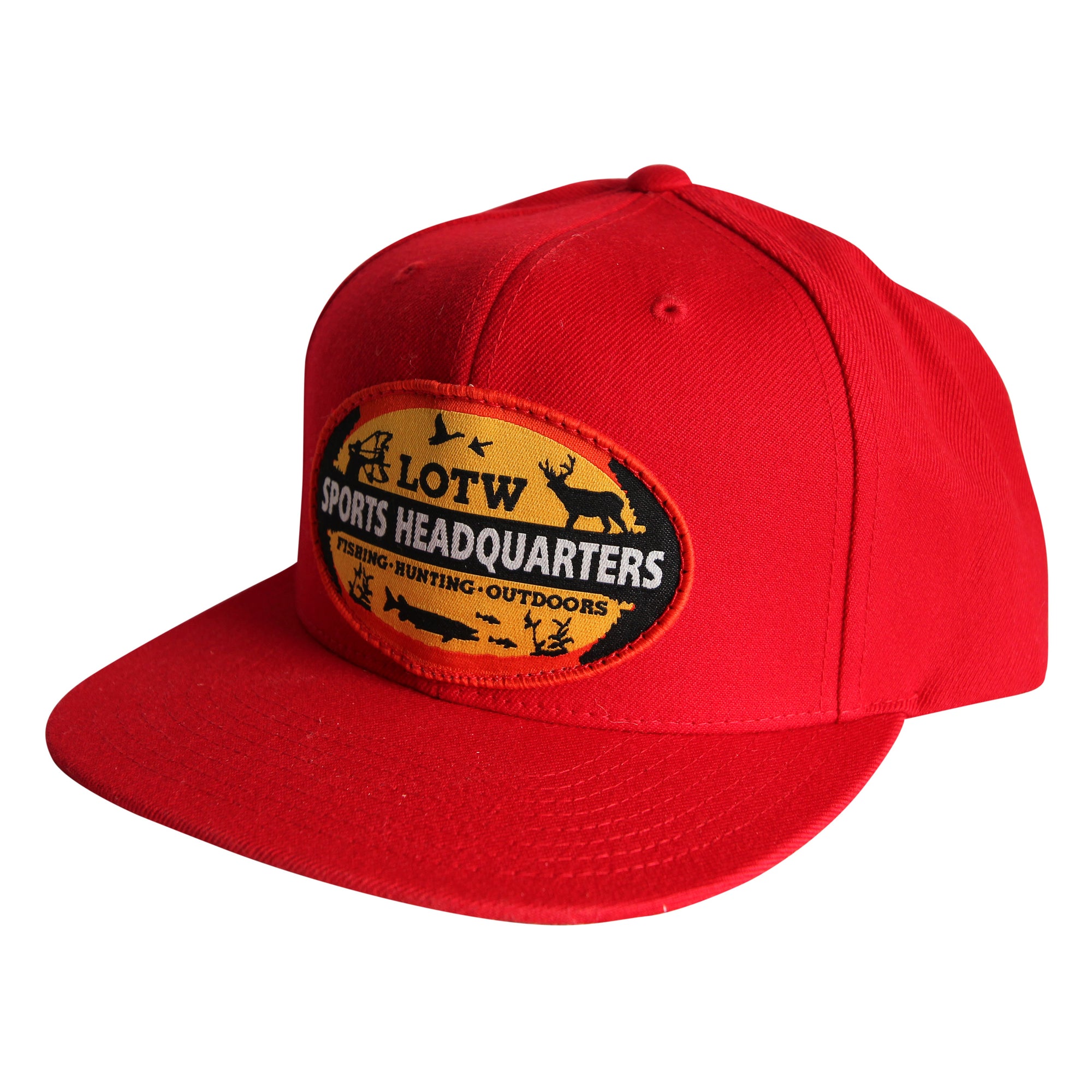 LOTW Sports Headquarters Classic Flat Visor Snapback Hats - Red
