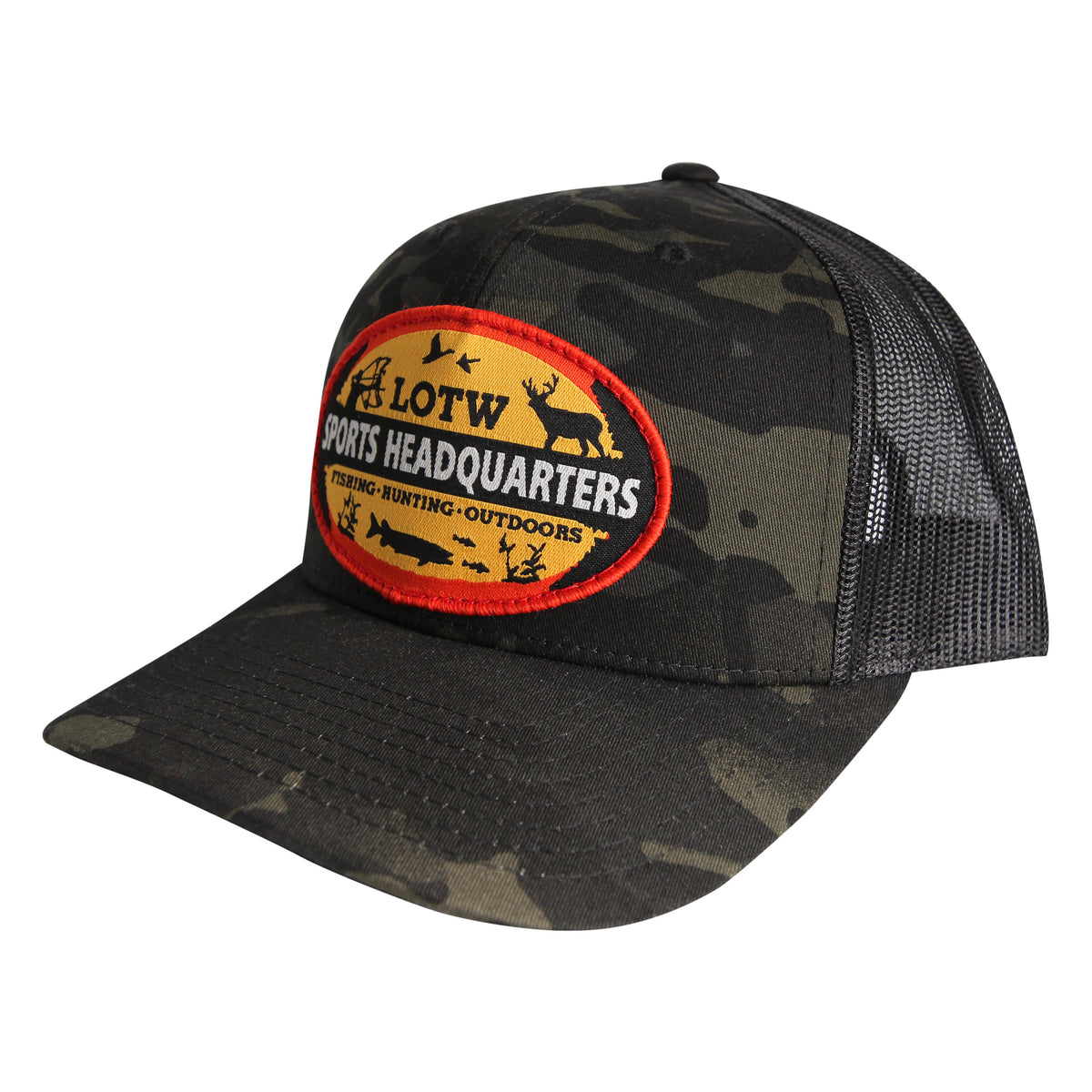 LOTW Sports Headquarters Classic Multicam Snapback Trucker Hats - Multicam Black