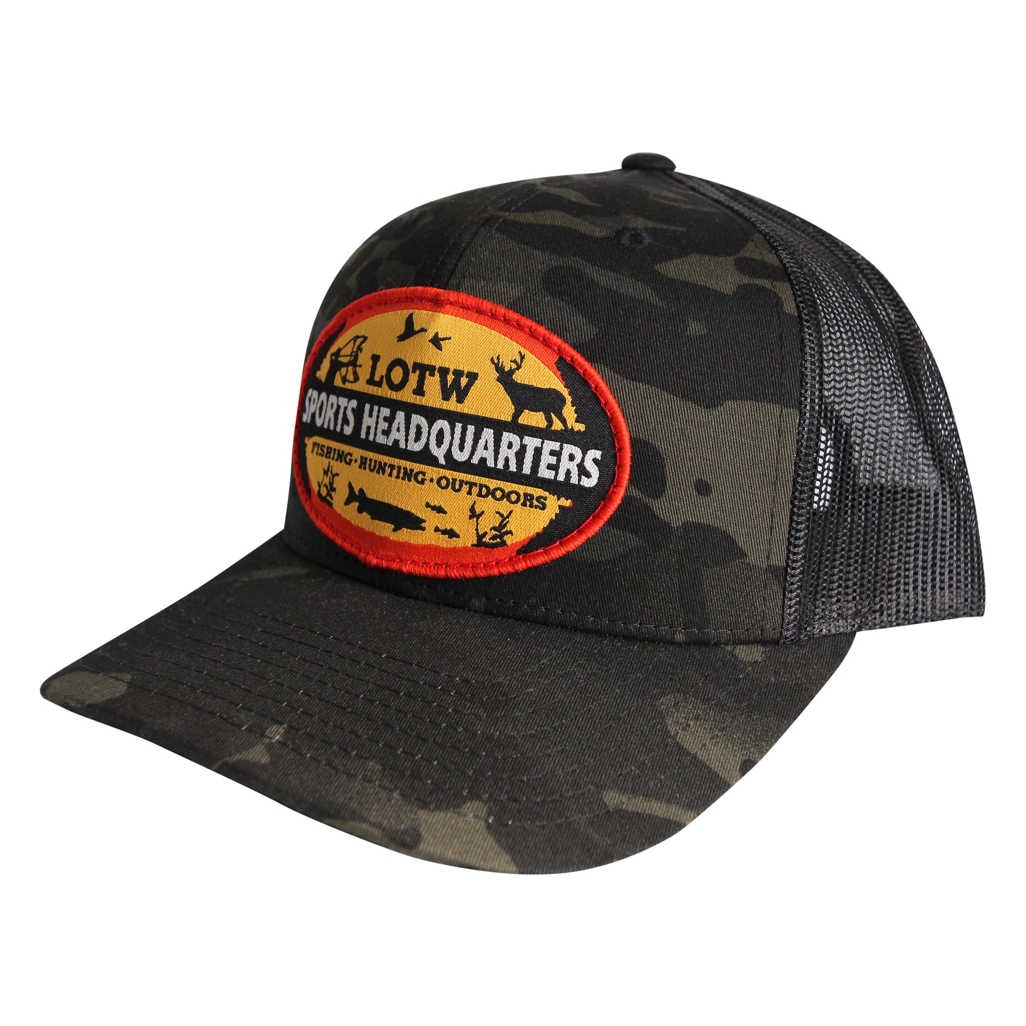 LOTW Sports Headquarters Classic Multicam Snapback Trucker Hats - Multicam Tropic