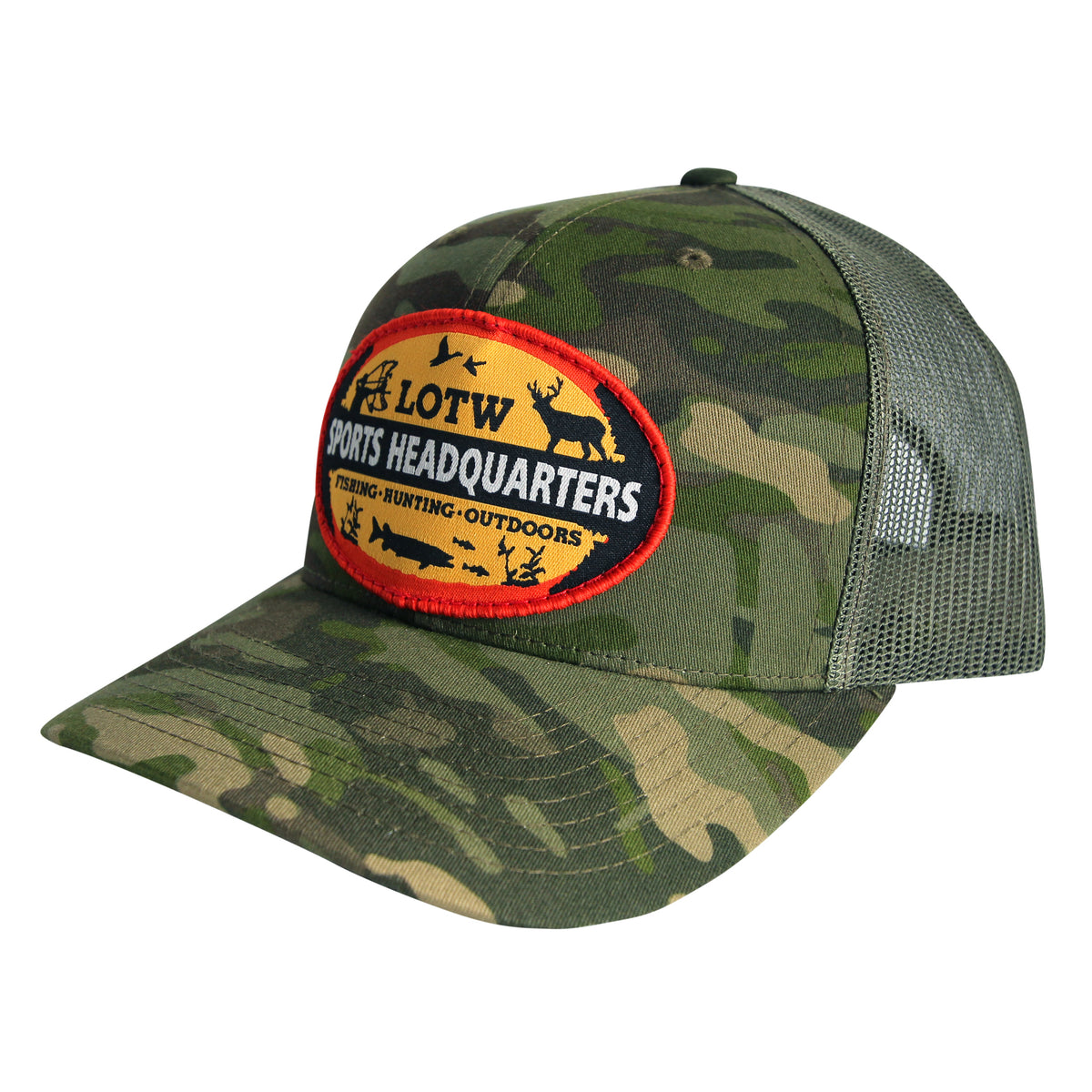 LOTW Sports Headquarters Classic Multicam Snapback Trucker Hats - Multicam Tropic