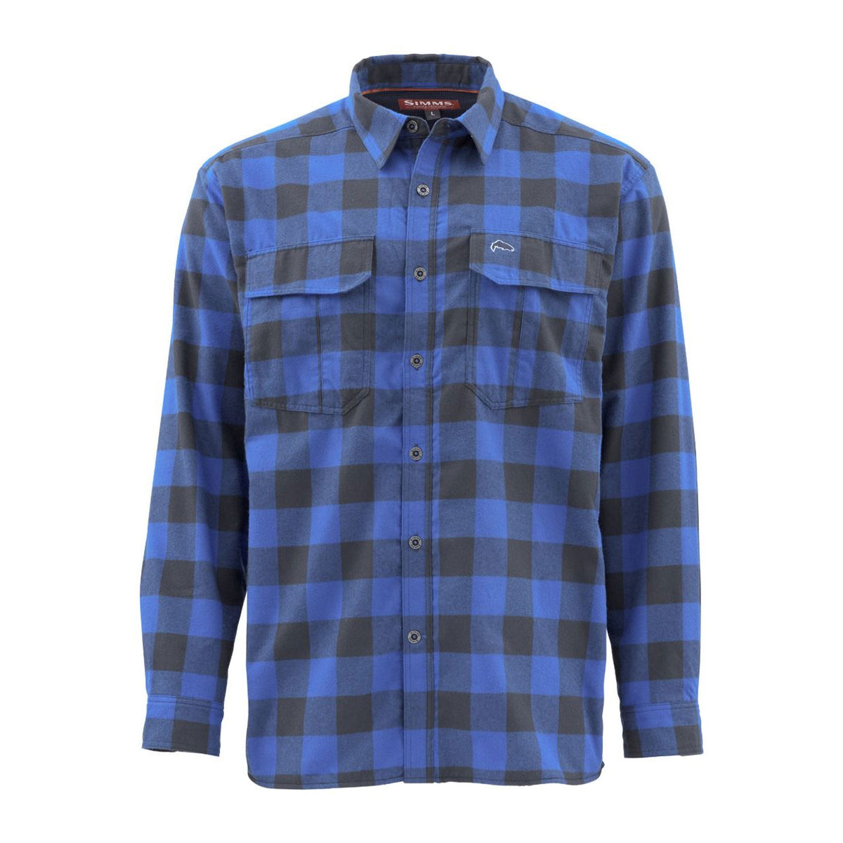 Simms Cold Weather Long Sleeve Shirt - Rich Blue Buffalo Plaid