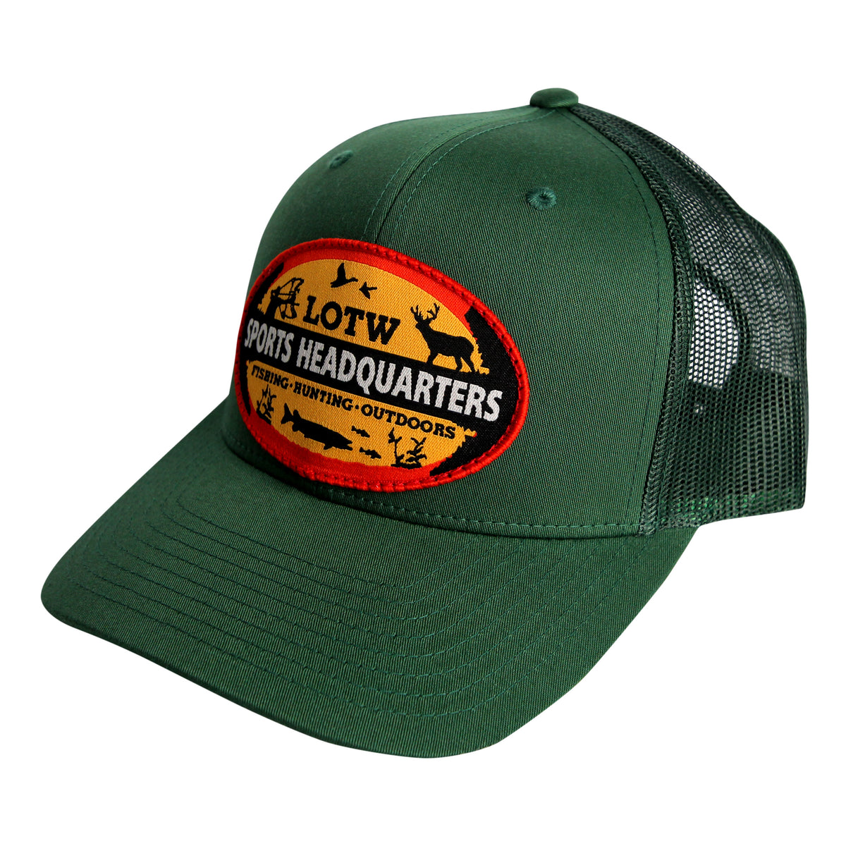 LOTW Sports Headquarters Retro Snapback Trucker Hats - Evergreen