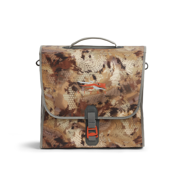 A camouflage patterned Wader Bag designed for transporting and storing waders.