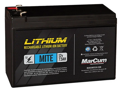 MarCum Lithium 12V 7.5AH Li-ion “Mite” Battery