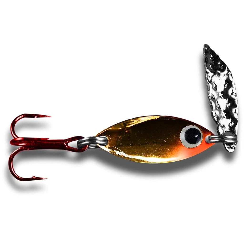Pk Lures Flutterfish Spoon: Red Dot Glow; 1/8 oz.