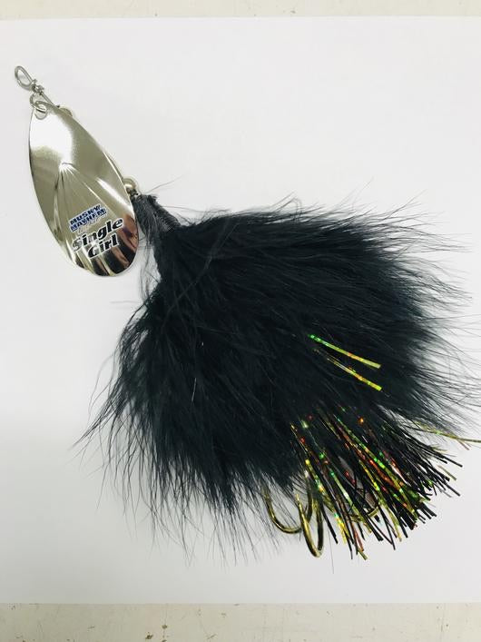 Tooth Shield Tackle The 308 Musky Bucktail Muskie Pike Double 8 Inline  Spinner Musky Lures Baits Tackle (Solid Jailbird) 