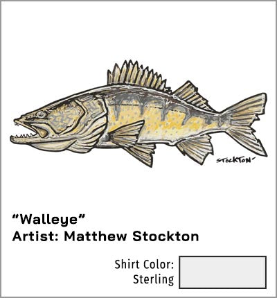American Walleye Fishing Shirt for Men Long Sleeve Sun Protection